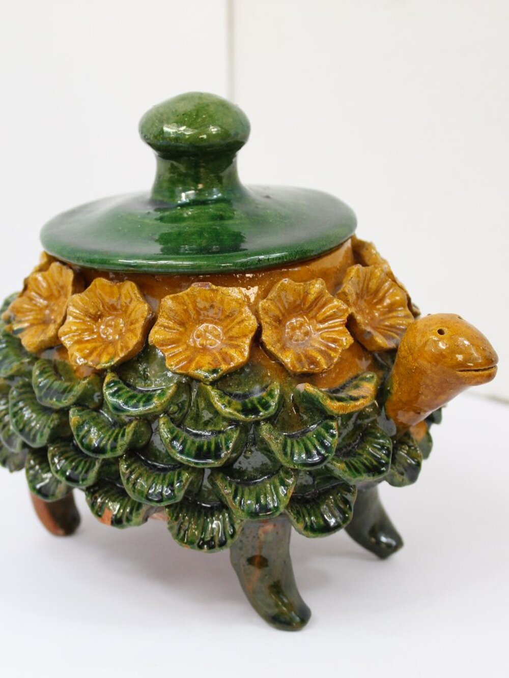 TURTLE REDWARE POTTERY "PICOS FINOS" MEXICAN FOLK ART SALSA BOWL NO SPOON MEXICO
